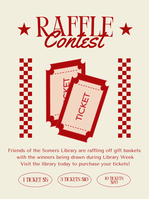 Red and Beige Retro Modern Raffle Contest Poster